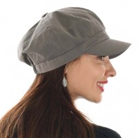 Vivien Cotton Bakerboy Cap | S/M | Dark Grey 