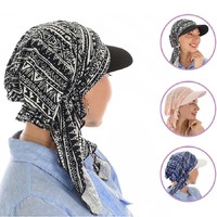 Tennis Visor and Pre-tied Stretch Scarf Set
