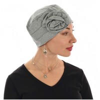 ROSETTE COTTON TURBAN - KERRY | Grey | S/M