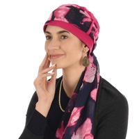 Looped Cotton Turban - Denise | Ruby Pink | S/M |With Sash