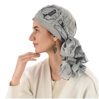 Looped Cotton Turban - Denise | Grey | S/M |With Sash