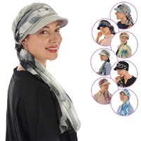  Cotton Cadet Cap with Scarf - Naomi