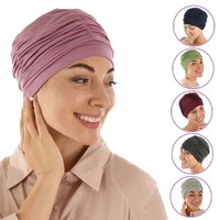 Bamboo 4-Seam Ruched Turban Hat - Renee