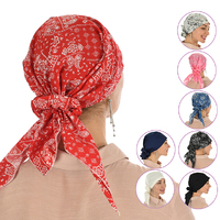 Paisley Print Cotton Triangle Head Scarf - Lara