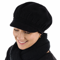 Knitted Bakerboy Hat - Natalie | Black