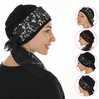 Lace Band with Sash and Black Turban Set