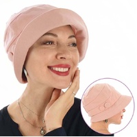Retro-inspired Cotton Cloche Hat Betty | Pink | Large