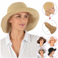 Packable Beach Summer Sun Hat & Bamboo Liner Set