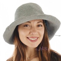 Beach Summer Sun Hat with Shapeable Brim | Grey | L