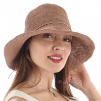 Beach Summer Sun Hat with Shapeable Brim | Taupe Pink | S/M