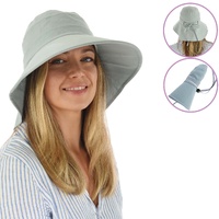 Cotton Wide Brim Sun Hat – Amy | Light Blue | S/M