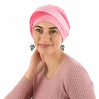 Bamboo Turban & Contrast Loop Band Set | Blush Pink with Light and Dark Pink Band