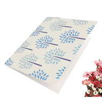 Greeting Card-Shape of Blue Floral Foliage | Pattern 4