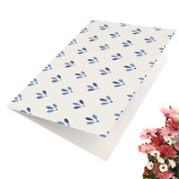 Greeting Card-Shape of Blue Floral Foliage | Pattern 5
