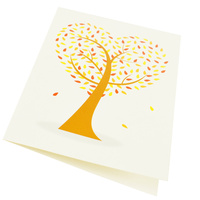 Greeting Card-Love Heart Tree | Red N Yellow